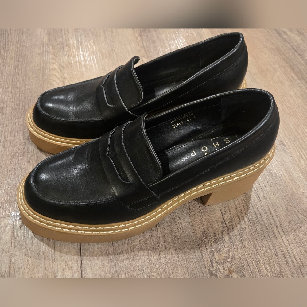 NEW - ShuShop Tabitha‎ - Black Modern Design Loafers - Size 8.5